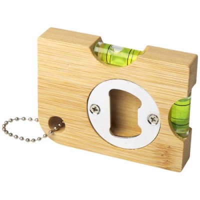 Apribottiglie in bambù con livella Levo 