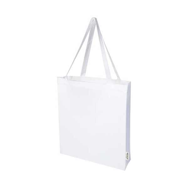 Tote bag a soffietto in cotone riciclato certificato GRS da 140 g/m² Madras - cod. P120733