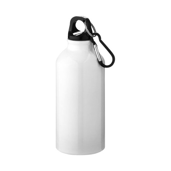 Borraccia in alluminio riciclato certificato RCS con moschettone da 400 ml Oregon - cod. P100738