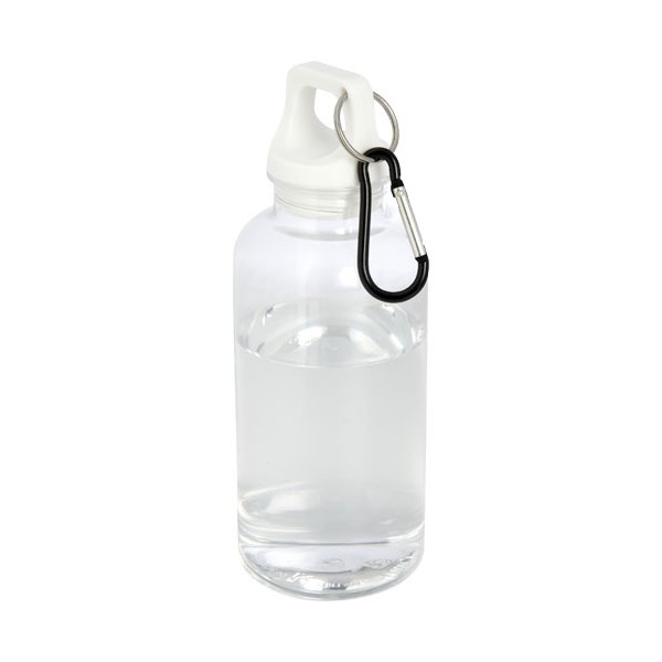 Borraccia in plastica riciclata certificata RCS da 400 ml con moschettone Oregon - cod. P100778