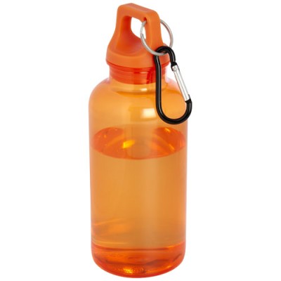 Borraccia in plastica riciclata certificata RCS da 400 ml con moschettone Oregon