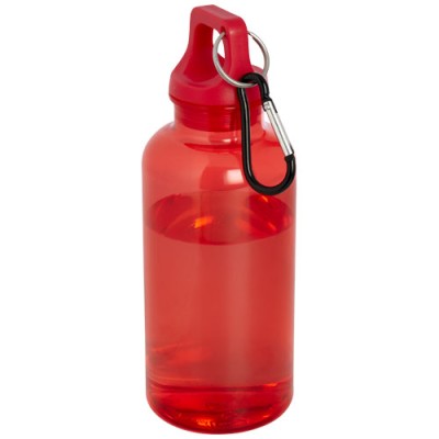 Borraccia in plastica riciclata certificata RCS da 400 ml con moschettone Oregon