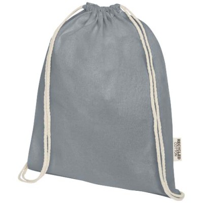 Borsa con cordoncino in cotone riciclato certificato GRS da 140 g/m² Oregon