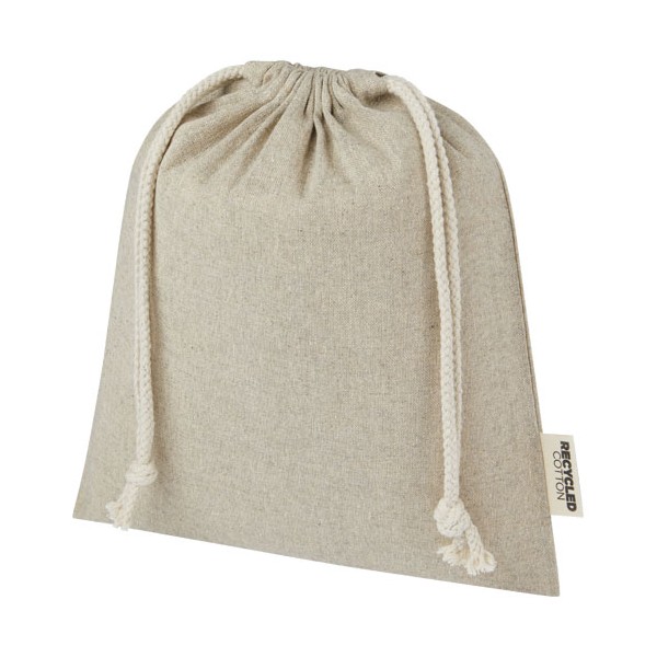 Sacchetto per confezione regalo medio in cotone riciclato 150 g/m² certificato GRS Pheebs - 1,5L - cod. P120671