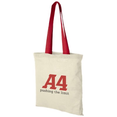 Shopper in cotone 100 g/m² con manici colorati Nevada - 7L