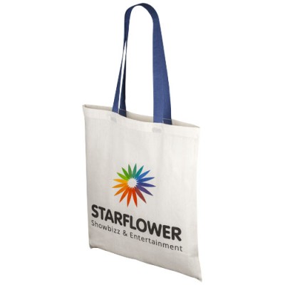 Shopper in cotone 100 g/m² con manici colorati Nevada - 7L