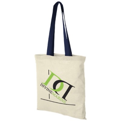 Shopper in cotone 100 g/m² con manici colorati Nevada - 7L
