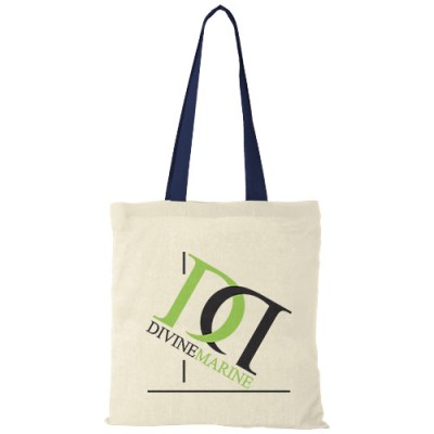 Shopper in cotone 100 g/m² con manici colorati Nevada - 7L