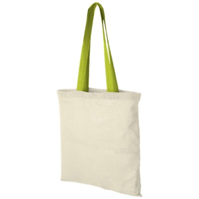 Shopper in cotone 100 g/m² con manici colorati Nevada - 7L