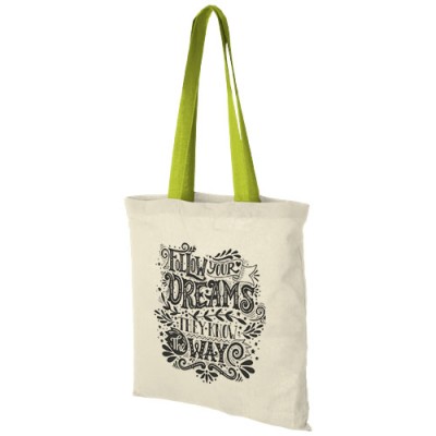 Shopper in cotone 100 g/m² con manici colorati Nevada - 7L