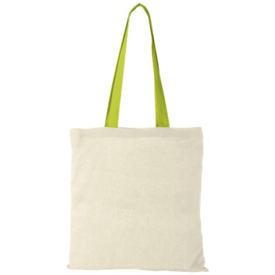 Shopper in cotone 100 g/m² con manici colorati Nevada - 7L