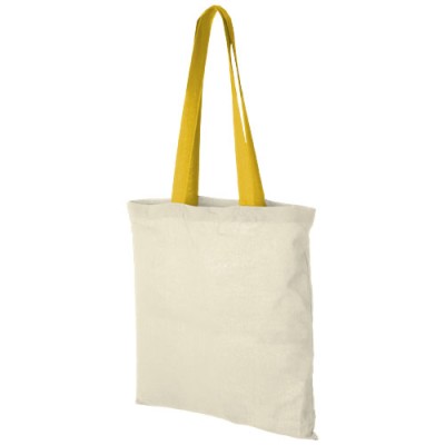 Shopper in cotone 100 g/m² con manici colorati Nevada - 7L