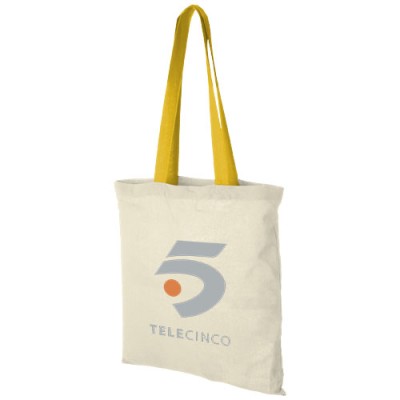 Shopper in cotone 100 g/m² con manici colorati Nevada - 7L