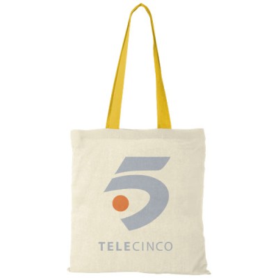 Shopper in cotone 100 g/m² con manici colorati Nevada - 7L
