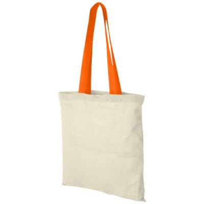 Shopper in cotone 100 g/m² con manici colorati Nevada - 7L