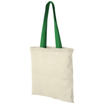 Shopper in cotone 100 g/m² con manici colorati Nevada - 7L