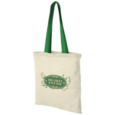 Shopper in cotone 100 g/m² con manici colorati Nevada - 7L