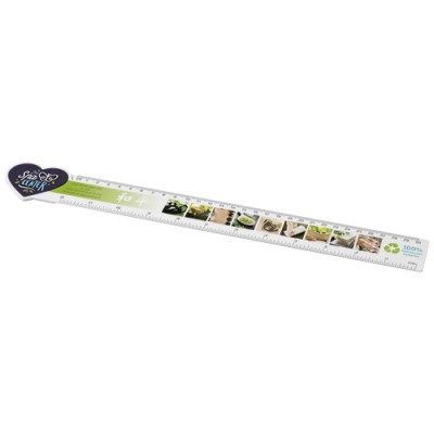 Righello da 30 cm in plastica riciclata a forma di cuore Tait Righello da 30 cm in plastica riciclata a forma di cuore Tait
