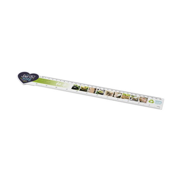 Righello da 30 cm in plastica riciclata a forma di cuore Tait - cod. P210466