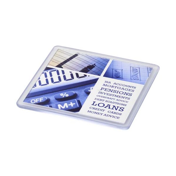 Sottobicchiere quadrato in plastica con inserto di carta Ellison - cod. P210513