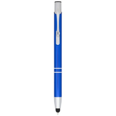 Penna a sfera metallica con stylus Moneta (inchiostro blu)