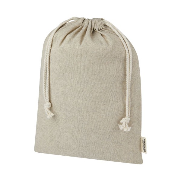 Sacchetto per confezione regalo grande in cotone riciclato 150 g/m² certificato GRS Pheebs - 4L - cod. P120672