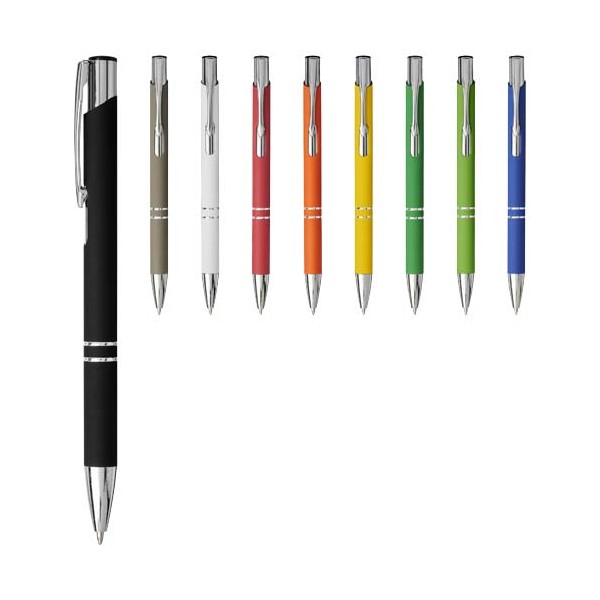 Penna a sfera a scatto Moneta soft touch (inchiostro nero) - cod. P107437