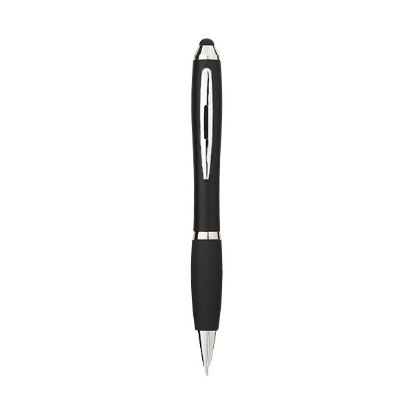 Penna a sfera colorata con stylus e impugnatura nera Nash (inchiostro blu) - cod. P106903