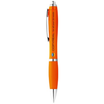 Penna a sfera con fusto e impugnatura colorati Nash (inchiostro blu)