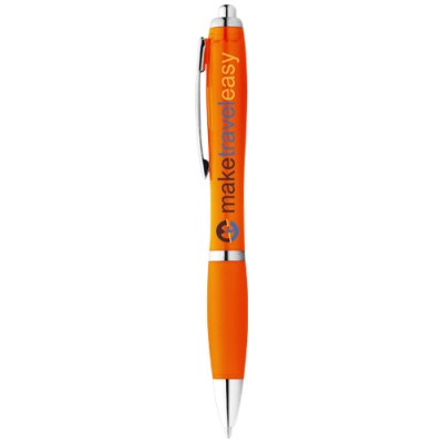 Penna a sfera con fusto e impugnatura colorati Nash (inchiostro blu)