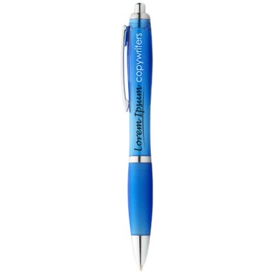 Penna a sfera con fusto e impugnatura colorati Nash (inchiostro blu) Penna a sfera con fusto e impugnatura colorati Nash (inchiostro blu)