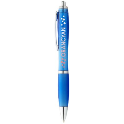 Penna a sfera con fusto e impugnatura colorati Nash (inchiostro blu) Penna a sfera con fusto e impugnatura colorati Nash (inchiostro blu)