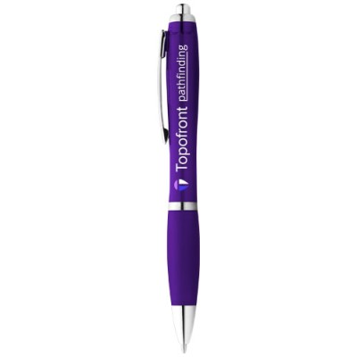 Penna a sfera con fusto e impugnatura colorati Nash (inchiostro blu) Penna a sfera con fusto e impugnatura colorati Nash (inchiostro blu)