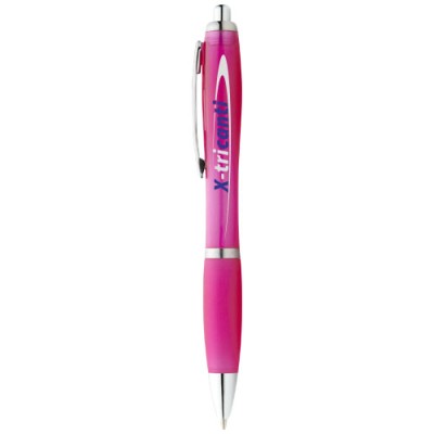 Penna a sfera con fusto e impugnatura colorati Nash (inchiostro blu) Penna a sfera con fusto e impugnatura colorati Nash (inchiostro blu)