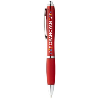 Penna a sfera con fusto e impugnatura colorati Nash (inchiostro blu)