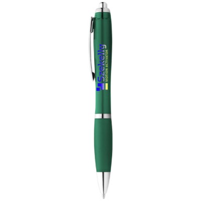 Penna a sfera con fusto e impugnatura colorati Nash (inchiostro blu) Penna a sfera con fusto e impugnatura colorati Nash (inchiostro blu)